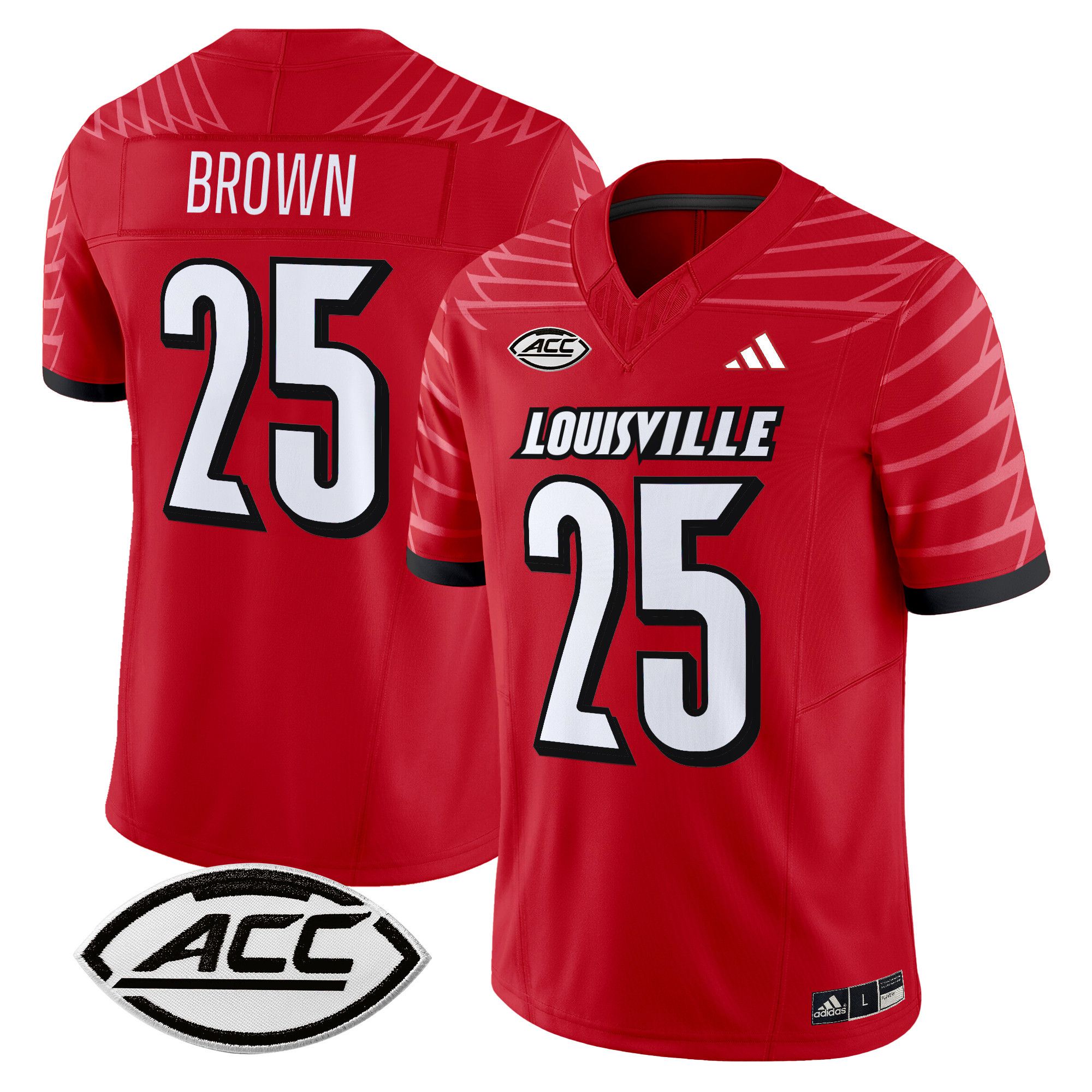 Men Louisville Cardinals #25 Brown Red 2024 Vapor Limited NCAA Jersey style 1->more ncaa teams->NCAA Jersey